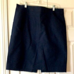 Navy pencil skirt, unlined, linen by J Crew